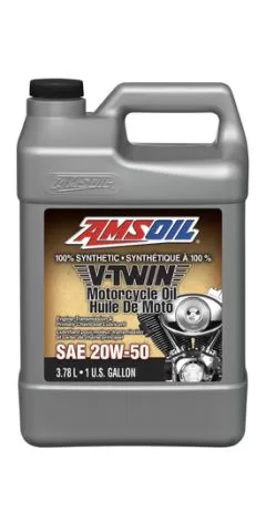 W Amsoil Synthetique V Twin Moto Huile c.l. Gallon MCVGC