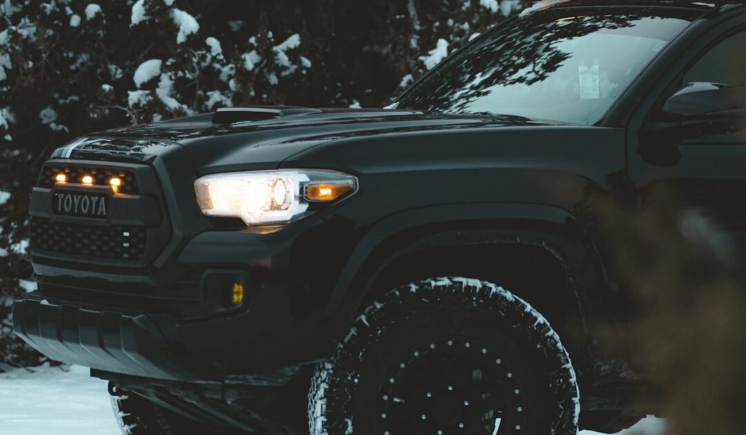 Camion dans la neige en hiver - diesel froid